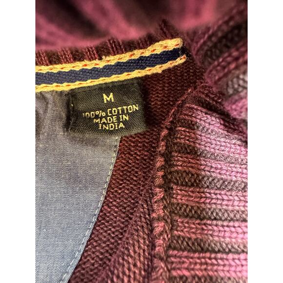 Original Weatherproof Vintage Men’s Sweater Medium Burgundy Quarter Zip - Picture 10 of 11